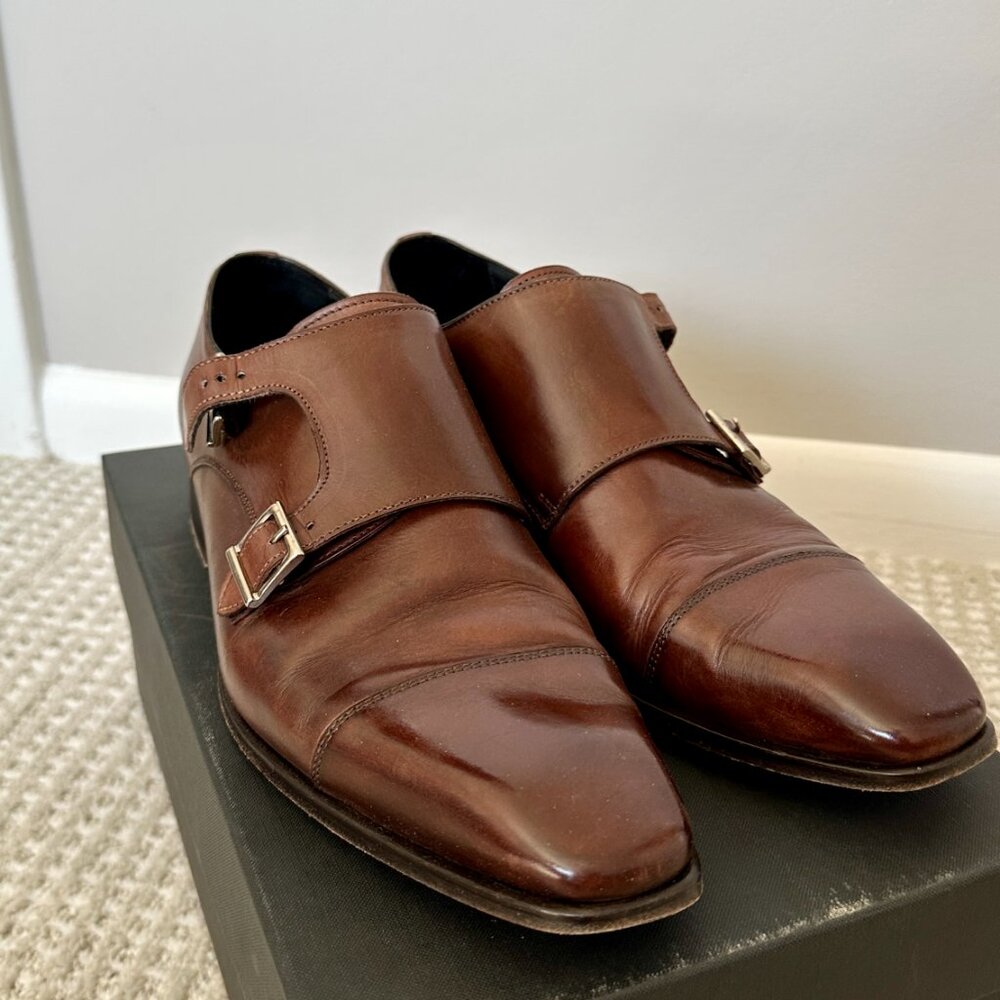 Paul Evans The Burton Double Monk Strap - Brown - Picture 2 of 4